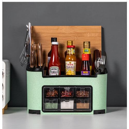 Multifunction Kitchen Storage Rack Seasoning Rack Kitchen Storage Shelves Adjustable Standing Type Double Kitchen Holder