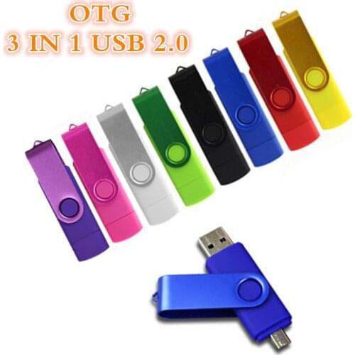 Multifunctional USB Flash Drive Otg 2.0 3 In 1 Pendrive 64GB Cle Usb флэш-накопител Stick 32G 16G 8G 4G 128G Pen Drive For Phone