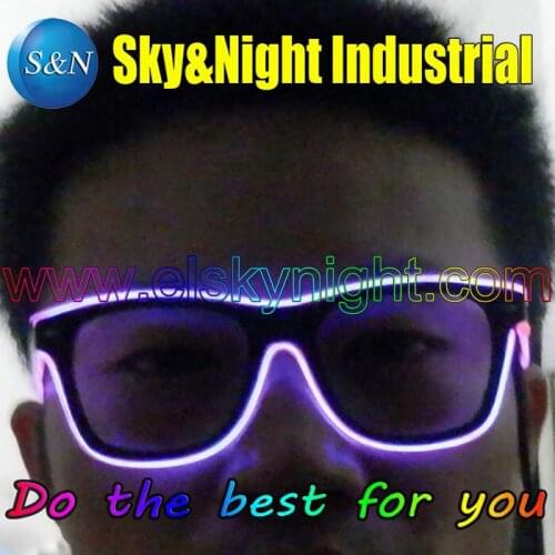 EL fashion glasses with ten colors option powered by 3V inverter without Lens+Free shipping