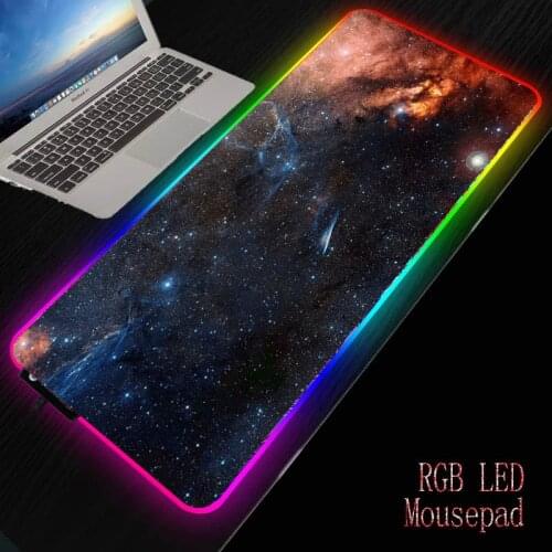 MRGBEST Space HD Wallpaper RGB LED lighting Mouse Pads mice Keyboard Mat with high-end rubber play mats Computer accessories