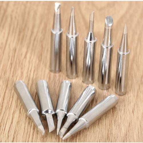 10pcs 900M-T Soldering Iron Tips Copper 900M-T-B 900M-T-I 900M-T-2C 900M-T-3C 900M-T-4C 900M-T-1.2D 900M-T-1.6D 900M-T-K