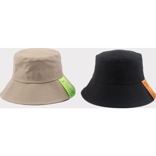 New Womens Bucekt Hat Brim Letter Mark Fisherman Hat Adjustable Summer Hiking Hat Outdoor Sun Protection Hat Unisex Panama Cap