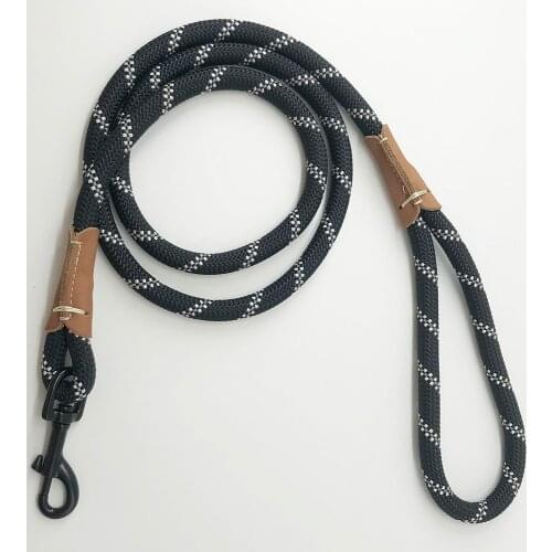 5FT 50PCS Long Dog Leash Pet Lead Non-Slip Reflectiv BlackNylon Training Walking Rope Work Dog Leashes For Medium Large Dogs