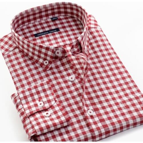 Plus Large Size 8XL 9XL 10XL 2020 Spring and Autumn Mens 100% Cotton Plaid Long Sleeve Shirt Business Casual Office Loose Shirt
