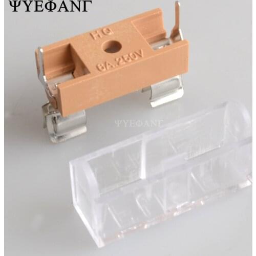 5PCS 5*20mm glass fuse holder transparent holder with transparent cover fuse blocks 5x20mm insurance header 250V