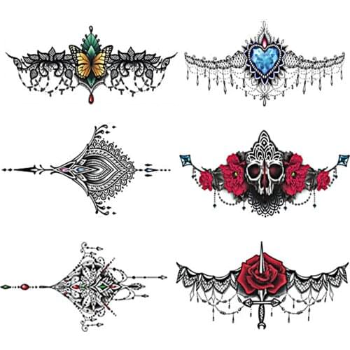 Temporary Tattoo Stickers Spirit Animal 3D Waterproof Tattoo,Metallic Stickers,Body Tattoo Art 6 Pcs