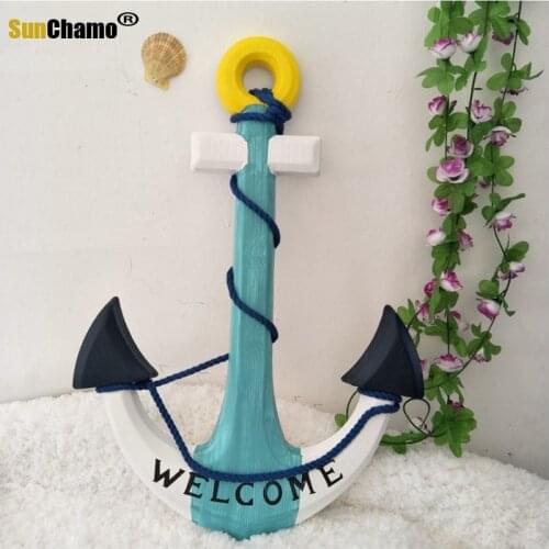 60CM Land In Seagoing Vessel Anchor Metope Style A Pirate Boat Steering Wheel Rudder A Living Room Vestibule Metope Decorate