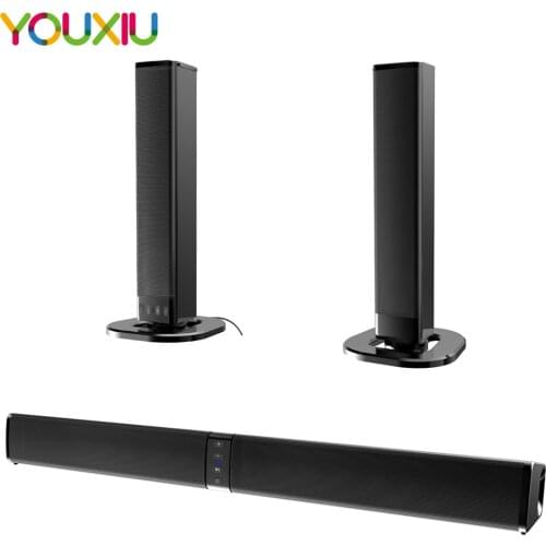 YOUXIU 20W Separable Soundbar Bluetooth Speakers Built-in Subwoofer 4.0 Channel 3D Surround Sound with Mic for home TV PC