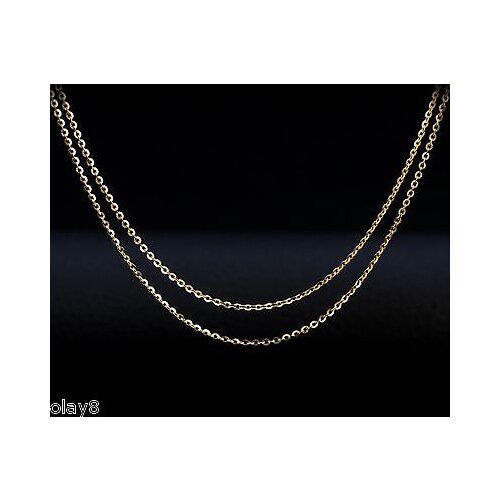 New Hot Solid Au750 18K Yellow Gold Womens O Link Chain Necklace 18inch