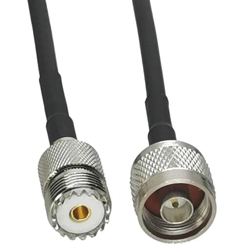 1Pcs UHF SO239 female Jack to N male plug Connector straight crimp RG58 cable RF jumper pigtail 4inch~20M