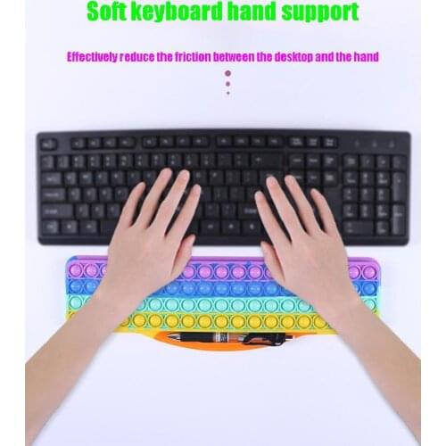 2021 Rainbow Silicone Fidget Toys Keyboard Design Push Bubble Fidget Sensory Toy Stress Relief Toy For Special Needs Kids Adult