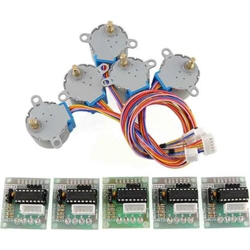 5pcs New Brand ULN2003 28BYJ-48 5V Reduction Step Motor Gear Stepper Motor 4 Phase Step Motor for arduino 5pcs Motor +5pcs Board
