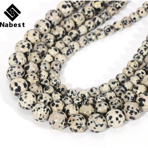 6 8 10 12mm Natural Spot Stone Round Loose Beads 15.5inch/strand Pick Size Spacer Jewelry Beads For DIY Bracelet Necklace Making