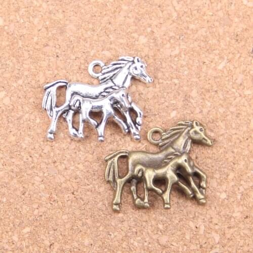 8pcs Charms mother son horse 28x23mm Antique Pendants,Vintage Tibetan Silver Jewelry,DIY for bracelet necklace