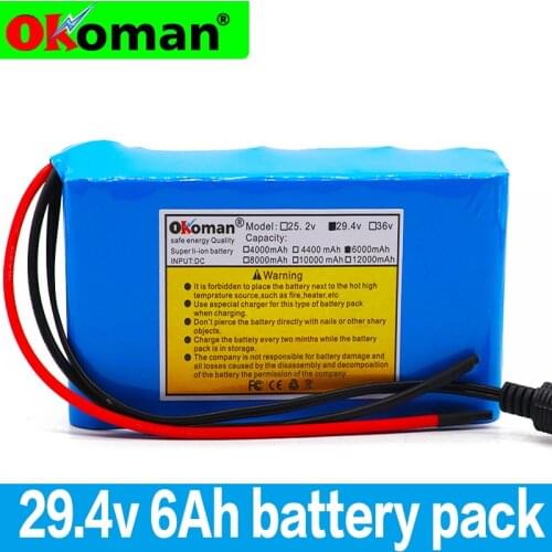 100% High Capacity 7s2p 24V 6Ah 18650 Battery Li-ion Battery Pack 29.4v 6000mah Electric Bicycle Moped /Li-ion Battery