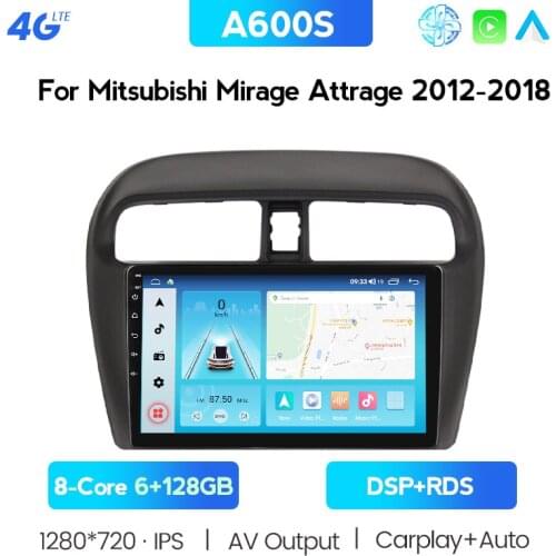 Car Radio For Mitsubishi Mirage 2012-2018 Octa Core Android 10.0 Car DVD GPS Navigation Player Deckless Car Stereo Support DSP