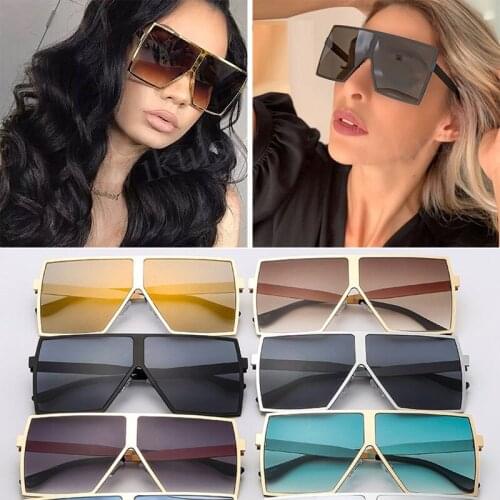 Oversized Mirror Shades for Women Wholesale Square Sunglasses Men Trendy Metal Large Frame Female Sun Glasses Bulk UV400 S392