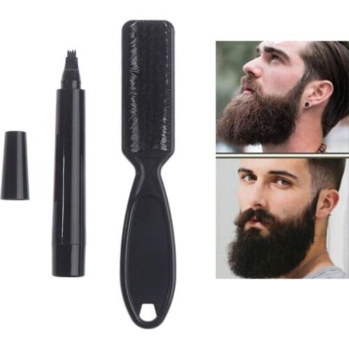 Beard Pen Beard Filler Pencil And Brush Beard Enhancer Waterproof Moustache 100% brand new and high quality