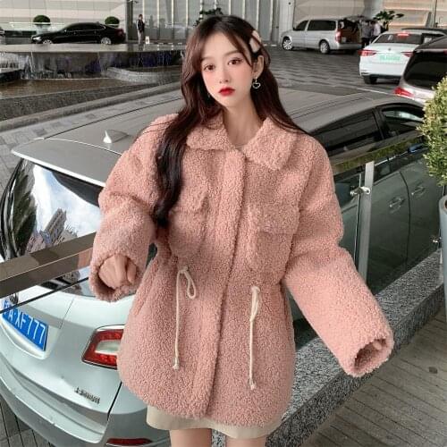 Will ~ firm offers new joker lambs wool fur coat one draw string