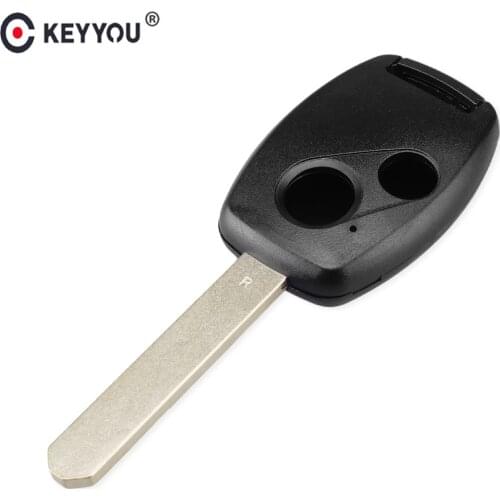 KEYYOU 2 Buttons Car Remote Key Case Shell Fob For Honda Accord Civic CRV Pilot