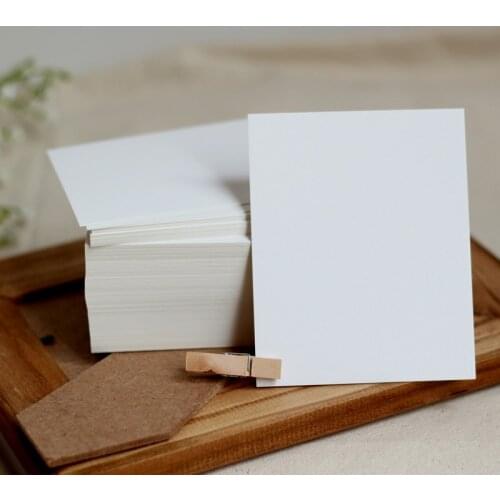 Wooden paper white blank card DIY handwritten message card postcard 350g blank thick paper