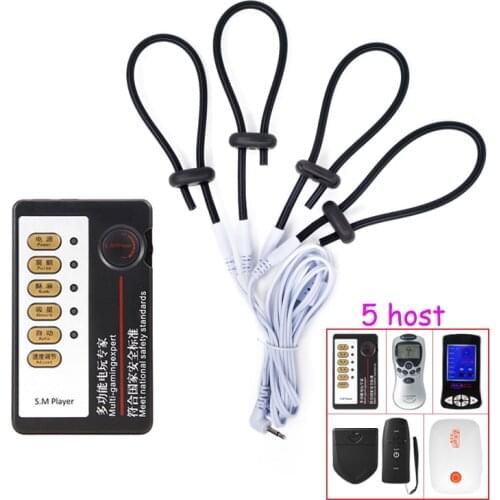 Electric Cock Ring Adjustable Cockring Silicone Testicles Massager Electro Sex Toys For Men Electric Penis Stimulator