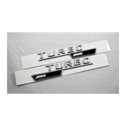 2PCS 2014-2016 OEM FOR Mercedes TURBO AMG Fender Emblem Chrome Badge CLA45/GLA45