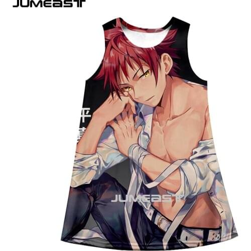 Jumeast Brand Women 3D Printed Dresses Anime Food Wars Summer Fashion Sleeveless Dress Suspender Nightdress