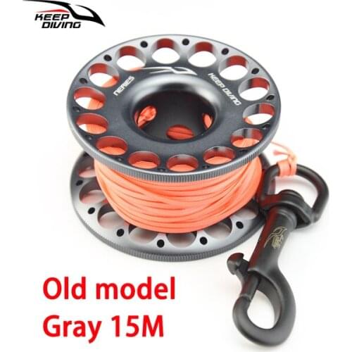 15M/30M Scuba Diving Aluminum Alloy Spool Finger Reel with Stainless Steel Bolt Snap Hook SMB Safe Equipment BCD Accessories