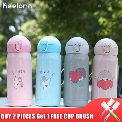Keelorn 180ml 360ml Stainless Steel Vacuum Flasks Thermoses Cup Lovely Portable Douyin Hot Sale Thermal Vacuum Cup