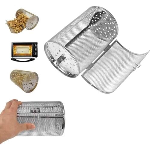Stainless Steel Rotisserie Oven Basket for Roasting Baking Nuts Coffee Beans Peanut BBQ Grill Roaster Oven Parts Baking