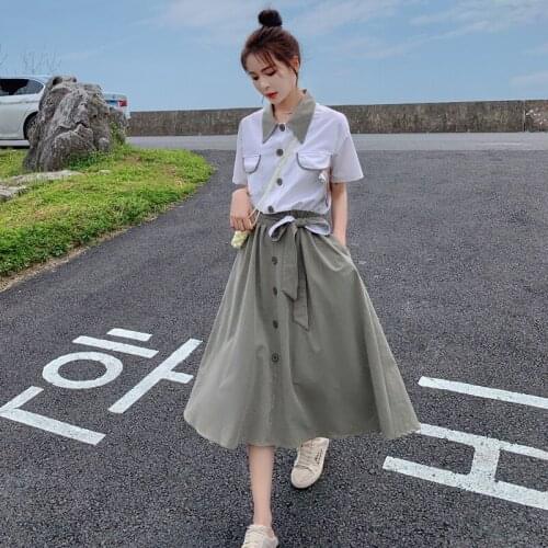 KUANGNAN Fashionable Shirt Dresses
