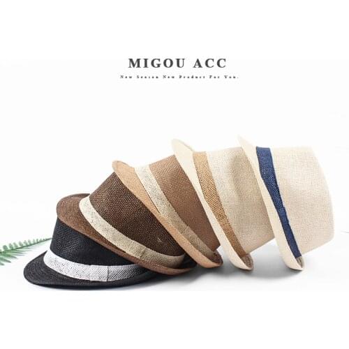 Summer Hats for Men women Beach Hat Vintage Short Brim Straw Sun Hats Breathable Fedoras Panama Hat