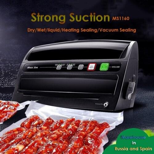 MAGICSEAL MS1160 Vacuum Sealer Dry Wet Oil Food Vacum Sealing Machine Strong Suction Quickly Household Commercial Sealer