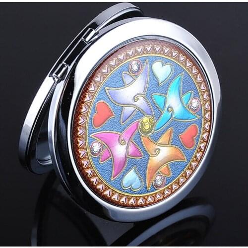 CSHOU25 Women Fashion Portable Mini Mirror Makeup Pocket Cosmetic Mirrors With Double Faced Wholesale