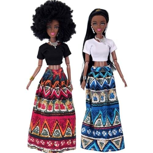 Trendy Baby Dolls For Girls Baby Movable Joint African Doll Toy Black Doll Best Gift Toy Hot sale Afrikaanse pop @30