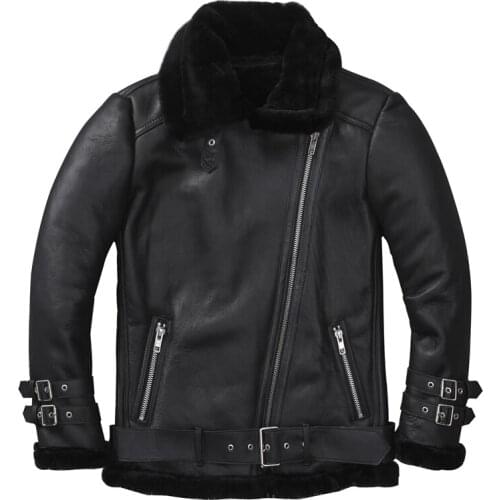 Original Ecological Pure Sheepskin Mens Genuine Leather Jacket Shearling Winter Warm Fur Sheepskin Coat Male