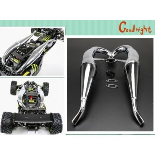 New Double Tuned Exhaust Pipe for #109964 qq 5SC #110190 5B Rovan KingMotor KM ksrc001 002 Bajer 2.0 1/5 gas buggy