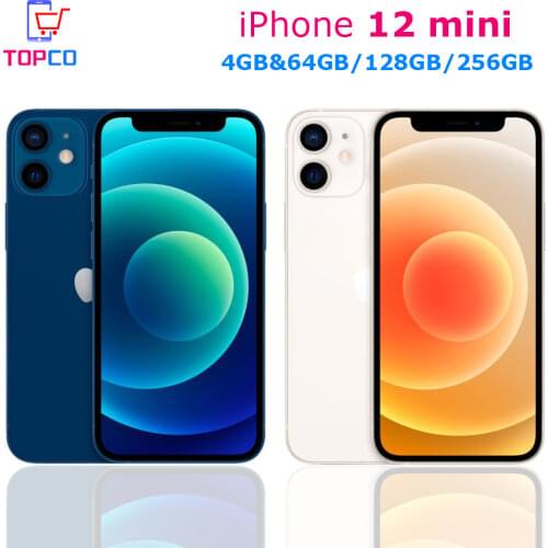 Original Apple iPhone 12 mini 5G LTE Mobile phone 4GB&64/128/256GB IOS A14 Bionic Hexa Core 5.4'' Dual 12MP Face ID Cellphone