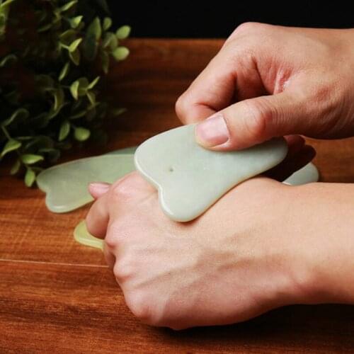 Natural Jade Guasha Board Scraching Facial Eyes Scraping SPA Massage Tool Health Care Beauty Acupoints Plate Massager