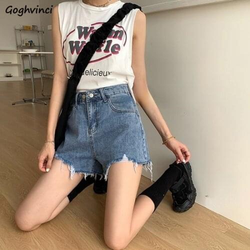 Shorts Women Solid Denim Fashion Simple Basic Large Size Summer 4 Colors Student Cool Loose Female Casual All-match Korean Style