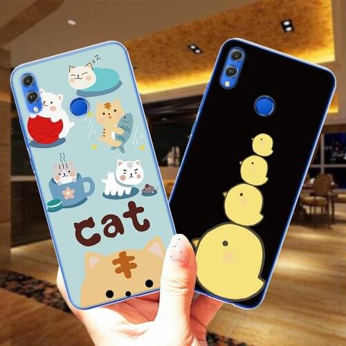 Cute Cartoon Rabbit Cat Panda Duck Silicone Case Cover For Huawei Honor 30 9 10 20 Lite Pro 10i 20i 8X 9X Y9 Y5 2018 NOVA 3 3I