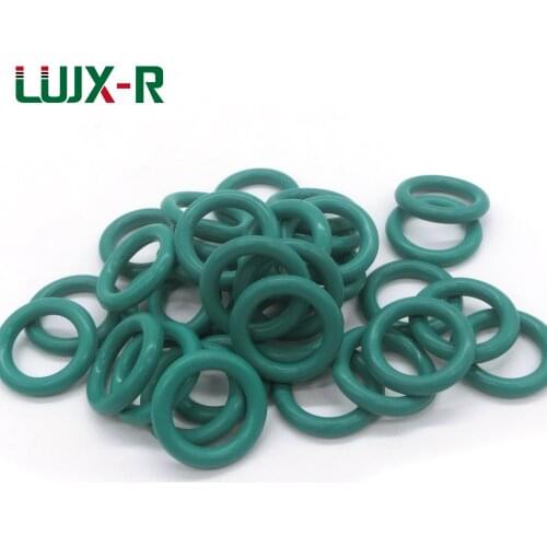LUJX-R 20pcs O-Ring 3.1mm FKM Green Washer O Ring Seal FKM For Car Auto Air Conditioner OD8/10/11/12/13/14/16/17/23mm Gasket