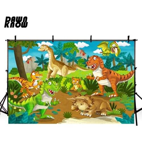 DAWNKNOW Dino Park Vinyl Photography Background For Newborn Forest Photo Shoot Backdrop For Wedding Photo Studio lv490