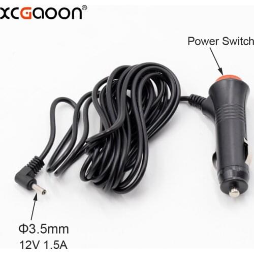 XCGaoon 12V 1.5A Diameter 3.5mm Port Car Charger input DC 12V For Car Radar Detector / DVR Camera / GPS Cable 3.5meter (11.4ft)