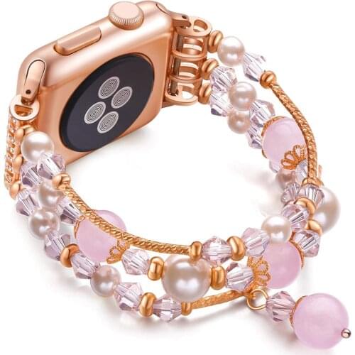 Woman Bands for Apple Watch Strap 38mm 40mm 42mm 44mm Elastic Bling Rhinestone Wristband Sport Strap for iWatch Series 5 4 3 2 1