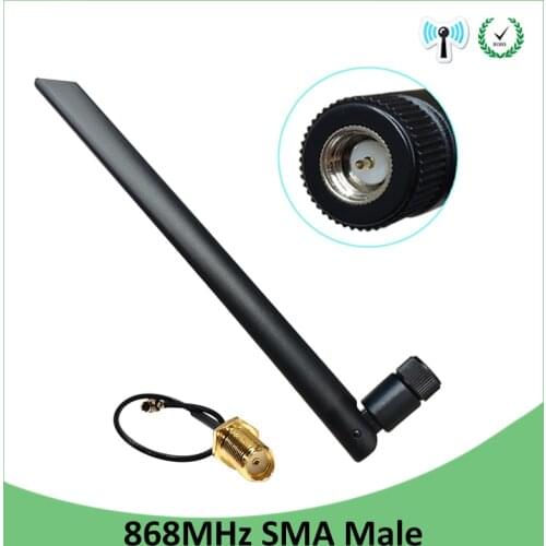 10pcs 868 MHz 915MHz Antenna lora pbx 5dbi SMA Male Connector GSM 915 MHz 868 MHz antena antenne +21cm RP-SMA/u.FL Pigtail Cable