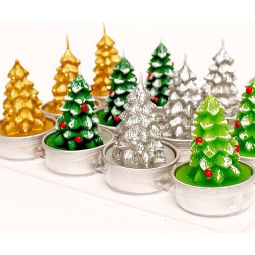 12pcs/set Santa Claus Snowflake Star Christmas Candle Decoration Gift Desktop Candle Holder Christmas Table Decoration
