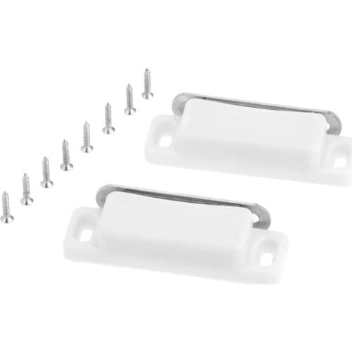 2Pcs Cupboard Wardrobe Magnetic Cabinet Latch Catches 74*23MM Magnetic Door Catches Stop Stoppers Self-Aligning Magnet w/Screws