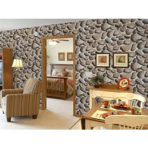 3D Stone Style Wallpaper Waterproof PVC Vinyl Tile Wall Paper For Kitchen Bathroom Background Wall No Self-adhesive Home Decor